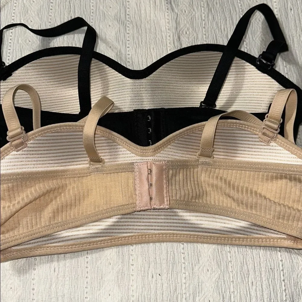 13Y Girl Set of 3 Convertible Padded Bras Black Gray Beige